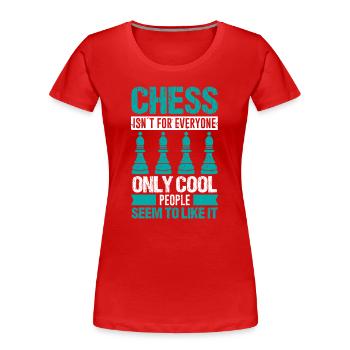 Échiquier des joueurs d’échecs - T-shirt bio Premium Femme - rouge - Devant - Mia (176cm)