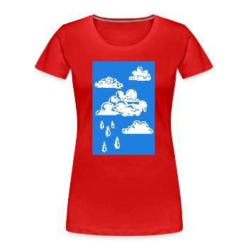 Nuages de pixels - T-shirt bio Premium Femme - rouge - Devant - Mia (176cm)