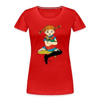 Fifi Brindacier Avec Monsieur Nilsson - T-shirt bio Premium Femme - rouge - Devant - Mia (176cm)