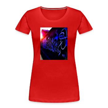 Graffiti Urban Street Art Old School Hip Hop - Frauen Premium Bio T-Shirt - Rot - Vorne - Mia (176cm)