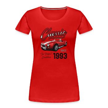 Ich bin nicht alt, ich bin Oldtimer, Jahrgang 1993 - Frauen Premium Bio T-Shirt - Rot - Vorne - Mia (176cm)