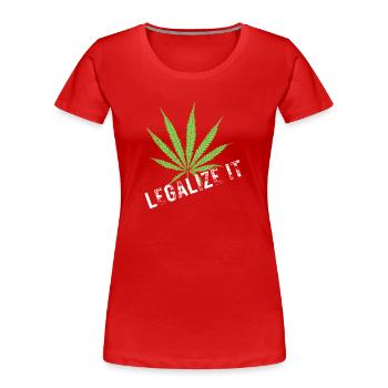 Legalize Weed Stoner Shirt - Women's Premium Organic T-Shirt - red - Front - Mia (176cm)