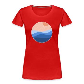 Sonne und Meer - Frauen Premium Bio T-Shirt - Rot - Vorne - Mia (176cm)