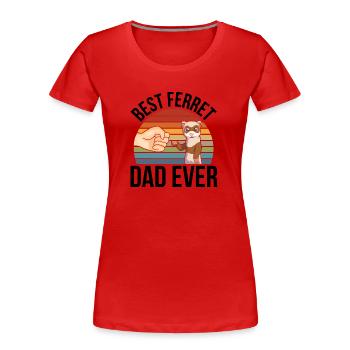 Frettchen - Frauen Premium Bio T-Shirt - Rot - Vorne - Mia (176cm)