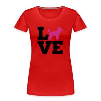 Toy Caniche - T-shirt bio Premium Femme - rouge - Devant - Mia (176cm)