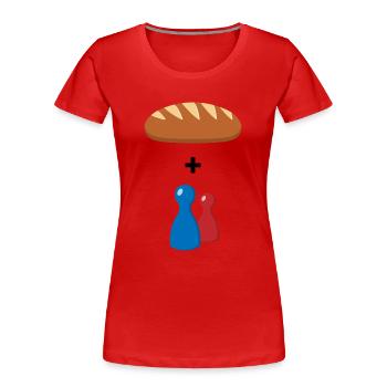 Brot und Spiele - Bread and Games - Frauen Premium Bio T-Shirt - Rot - Vorne - Mia (176cm)