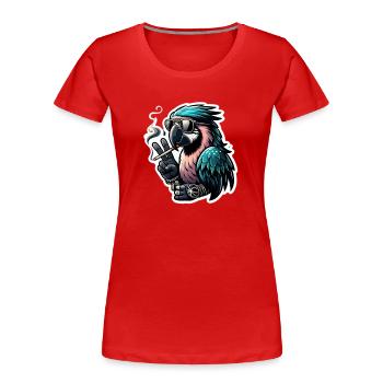 Perroquet décontracté en lunettes de soleil - T-shirt bio Premium Femme - rouge - Devant - Mia (176cm)