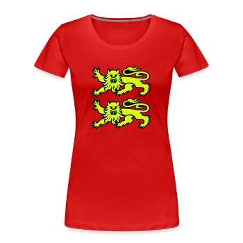 leopards normand logo drapeau 2701 - T-shirt bio Premium Femme - rouge - Devant - Mia (176cm)