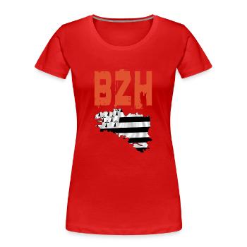 bzh - Frauen Premium Bio T-Shirt - Rot - Vorne - Mia (176cm)