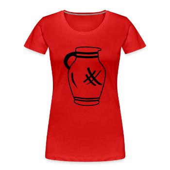 Apfelwein Bembel FFM - Frauen Premium Bio T-Shirt - Rot - Vorne - Mia (176cm)