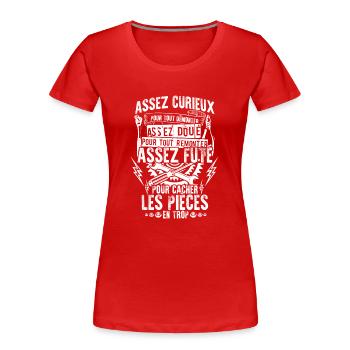 Mécanicien: Curieux, doué et futé - T-shirt bio Premium Femme - rouge - Devant - Mia (176cm)