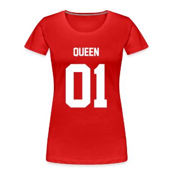 QUEEN - Frauen Premium Bio T-Shirt - Rot - Vorne - Mia (176cm)
