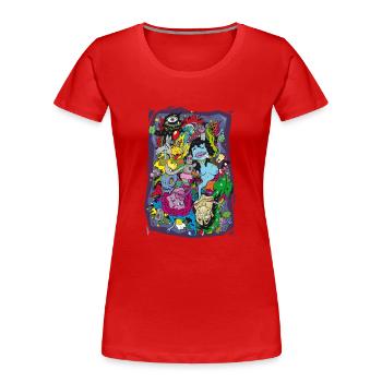 wack_party - Women's Premium Organic T-Shirt - red - Front - Mia (176cm)