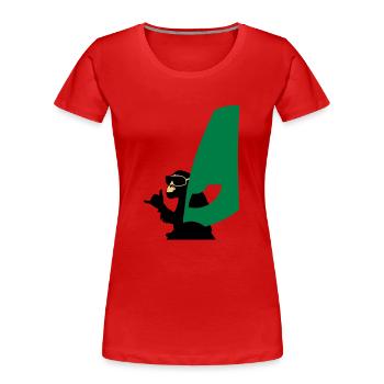windsurfer monkey - Frauen Premium Bio T-Shirt - Rot - Vorne - Mia (176cm)
