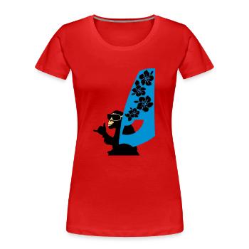 windsurfer - Frauen Premium Bio T-Shirt - Rot - Vorne - Mia (176cm)