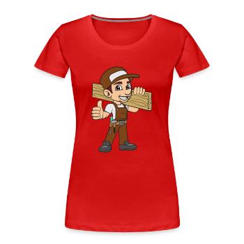 Tischler Zimmermann - Frauen Premium Bio T-Shirt - Rot - Vorne - Mia (176cm)