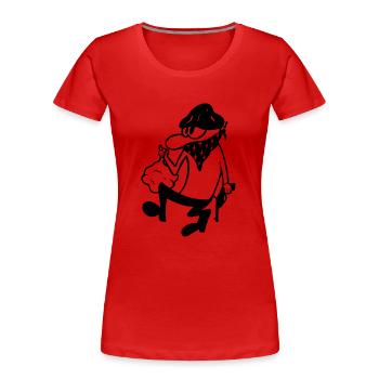 Der Bandit - Frauen Premium Bio T-Shirt - Rot - Vorne - Mia (176cm)