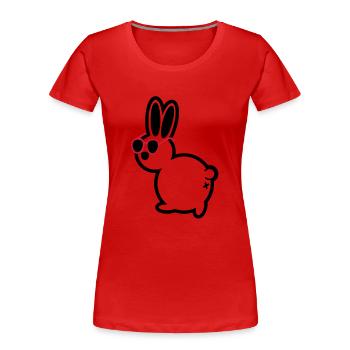 hase comique - T-shirt bio Premium Femme - rouge - Devant - Mia (176cm)