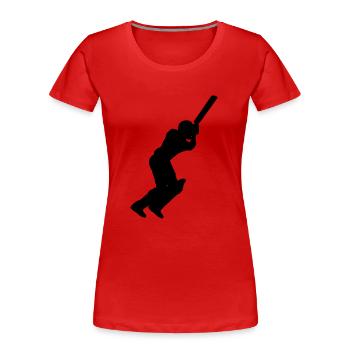 Cricket Player (Vector) - T-shirt bio Premium Femme - rouge - Devant - Mia (176cm)