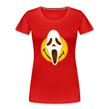 Smiley Scream Mask - Frauen Premium Bio T-Shirt - Rot - Vorne - Mia (176cm)