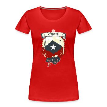 Chile - Frauen Premium Bio T-Shirt - Rot - Vorne - Mia (176cm)