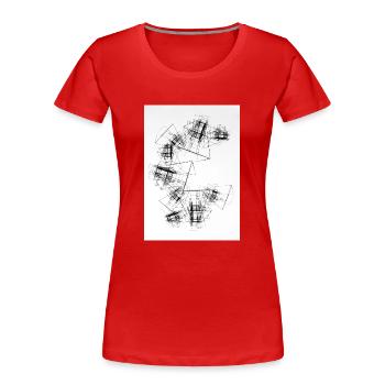Cubes 3D - T-shirt bio Premium Femme - rouge - Devant - Mia (176cm)