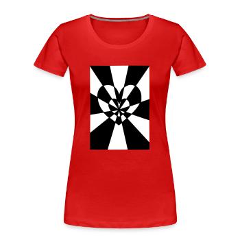 Rayon du cœur - T-shirt bio Premium Femme - rouge - Devant - Mia (176cm)
