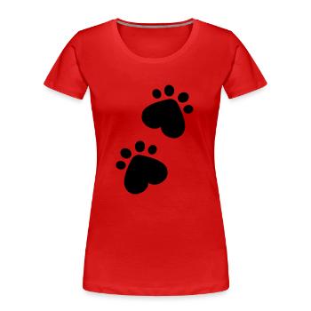 Pattes - T-shirt bio Premium Femme - rouge - Devant - Mia (176cm)