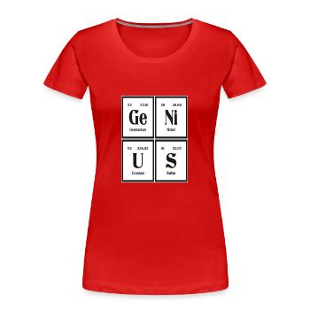 Genius - Tableau périodique des éléments - T-shirt bio Premium Femme - rouge - Devant - Mia (176cm)