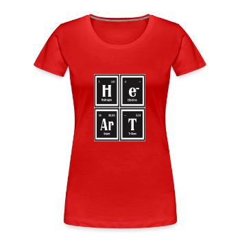 Herz | Periodensystem der Elemente - Frauen Premium Bio T-Shirt - Rot - Vorne - Mia (176cm)