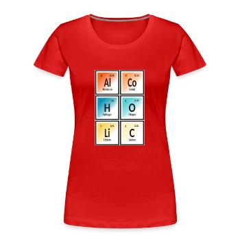 Alkoholisch - Periodensystem der Elemente - Frauen Premium Bio T-Shirt - Rot - Vorne - Mia (176cm)