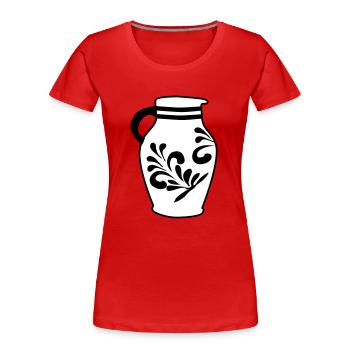 Bembel Design - T-shirt bio Premium Femme - rouge - Devant - Mia (176cm)