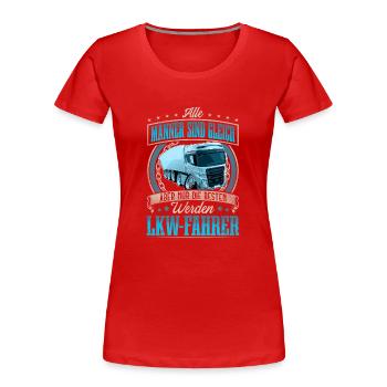 LKW Fahrer - Frauen Premium Bio T-Shirt - Rot - Vorne - Mia (176cm)
