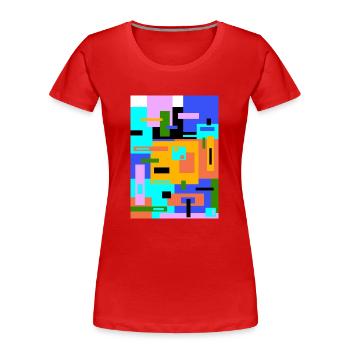 Abstrakte Malerei - Frauen Premium Bio T-Shirt - Rot - Vorne - Mia (176cm)