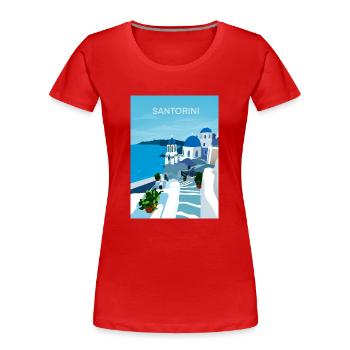 SAntorini, greece - Women's Premium Organic T-Shirt - red - Front - Mia (176cm)
