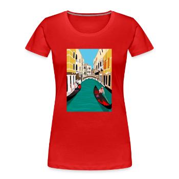 Venice Italy - Women's Premium Organic T-Shirt - red - Front - Mia (176cm)