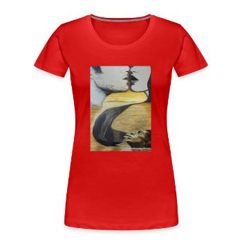 Surrealist painting. Surreal paint - Women's Premium Organic T-Shirt - red - Front - Mia (176cm)
