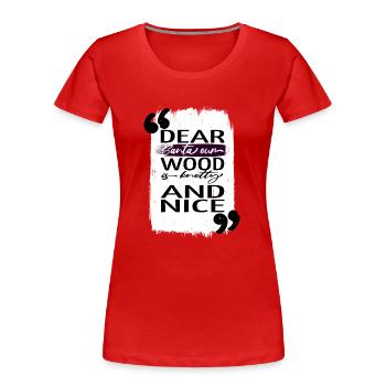 Dinosaure Bodybuilder Noël Cadeau Barbe Heureux - T-shirt bio Premium Femme - rouge - Devant - Mia (176cm)