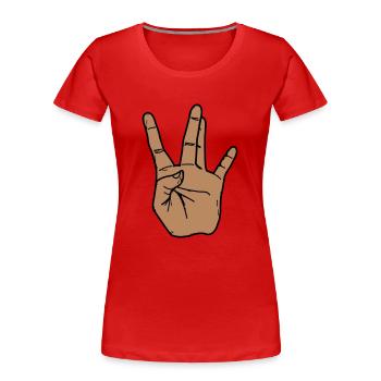 Côte Ouest - T-shirt bio Premium Femme - rouge - Devant - Mia (176cm)