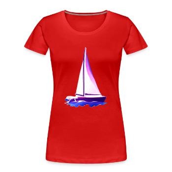Sailing Sailing Sailing Sailing Sailboat - Women's Premium Organic T-Shirt - red - Front - Mia (176cm)