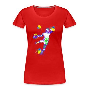Handball, handballeur, beach handball,graffiti - T-shirt bio Premium Femme - rouge - Devant - Mia (176cm)