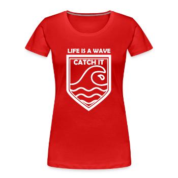 Surfing Surfboard Surfer Gift Idea - Women's Premium Organic T-Shirt - red - Front - Mia (176cm)