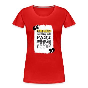 alien loving kid ancient egyptian aliens - Women's Premium Organic T-Shirt - red - Front - Mia (176cm)