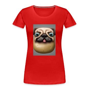 Kartoffel-Hund-Gesicht - Frauen Premium Bio T-Shirt - Rot - Vorne - Mia (176cm)