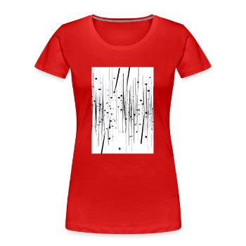 Linien und Punkte - Frauen Premium Bio T-Shirt - Rot - Vorne - Mia (176cm)