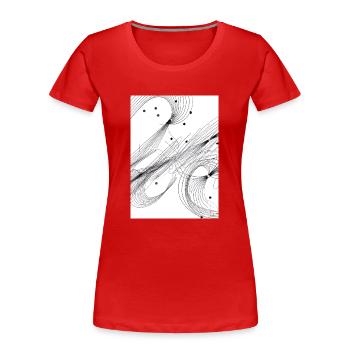 Linien und Punkte - Frauen Premium Bio T-Shirt - Rot - Vorne - Mia (176cm)