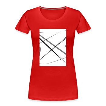 Linien und Punkte - Frauen Premium Bio T-Shirt - Rot - Vorne - Mia (176cm)