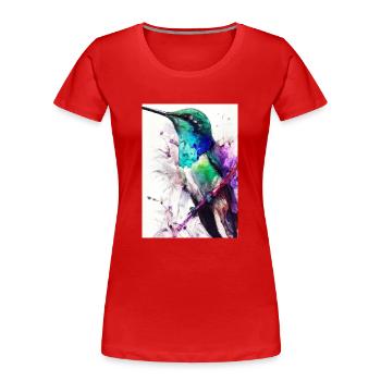 Bunter Vogel - Frauen Premium Bio T-Shirt - Rot - Vorne - Mia (176cm)