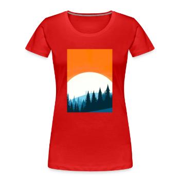 Orange Sonnenuntergang - Frauen Premium Bio T-Shirt - Rot - Vorne - Mia (176cm)