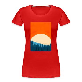 Orange Sonnenuntergang - Frauen Premium Bio T-Shirt - Rot - Vorne - Mia (176cm)